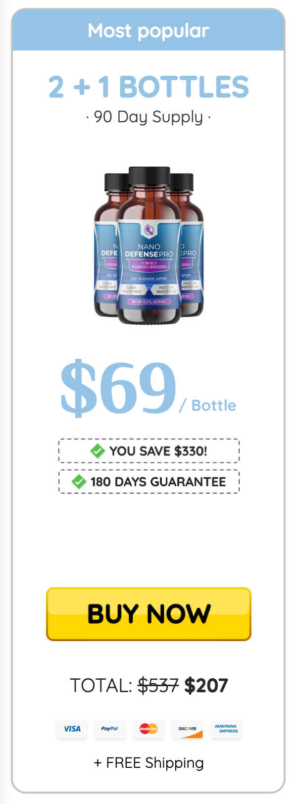 NanoDefense Pro Buy 3 Bottles